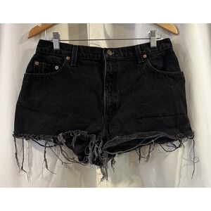 Vintage Levi's 551 Cut‎ Off Denim Distressed Shorts Size 14